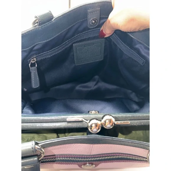 Coach Laura Spectator Tri-Color Pebbled Leather Shoulder Bag Lavender - Picture 11 of 14